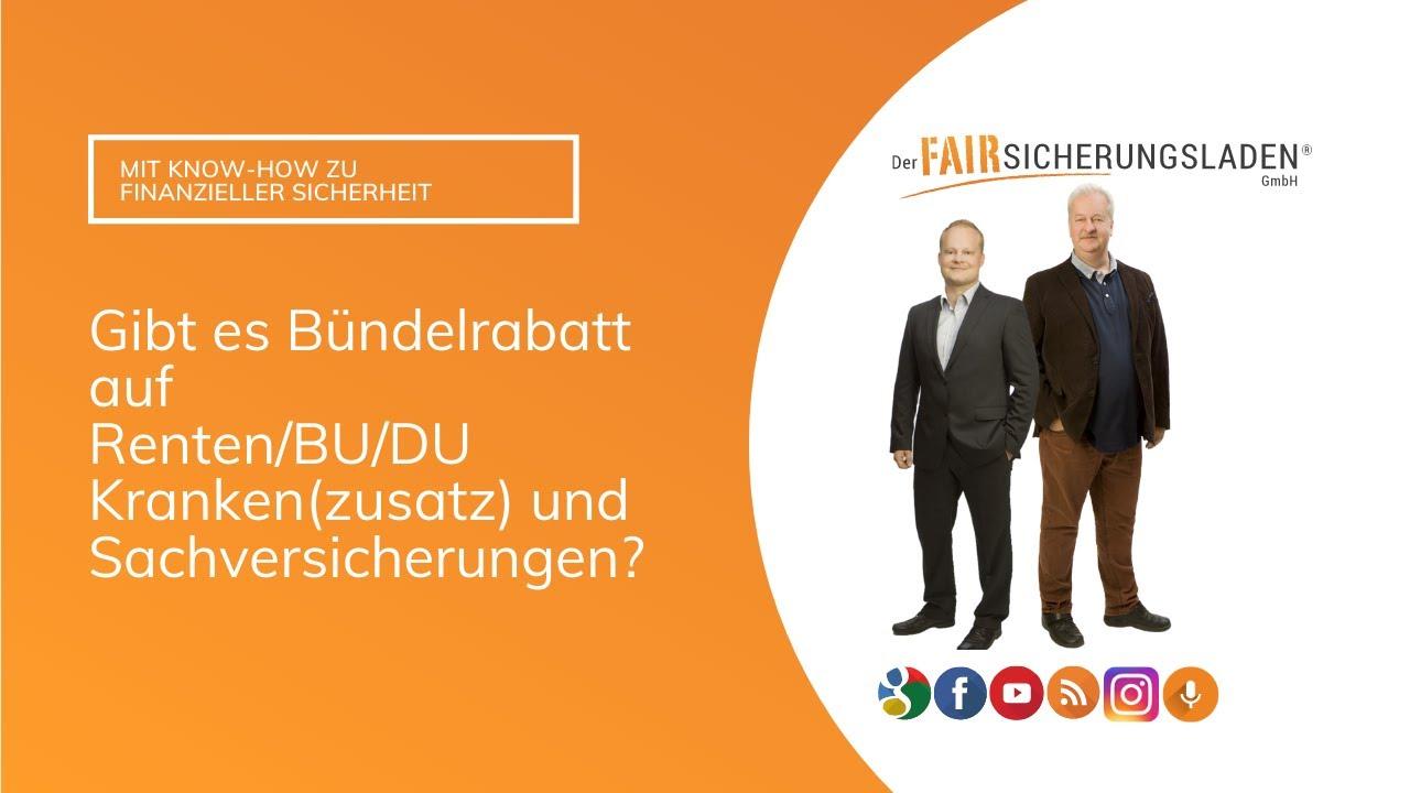 Bündelrabatte durch Abschluss von BU/DU, Rente, Kranken und Sach bei einem einigen Versicherer.