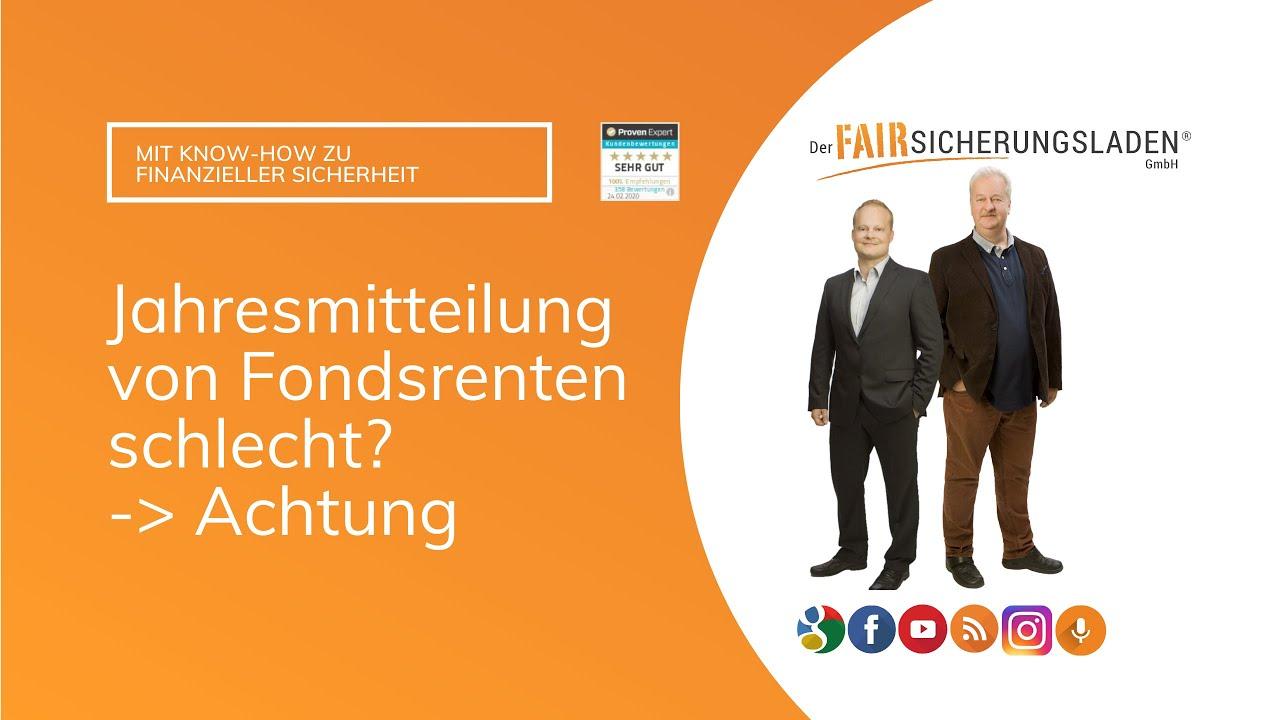 Jahresmitteilung der Fondsrentenversicherung schlecht? Achtung!